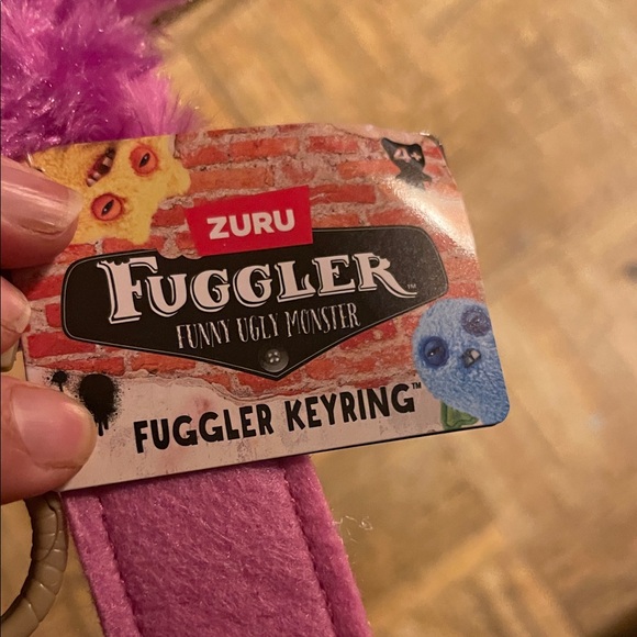 Fuggler Purple Bunny Keyring Plush - Quirky Kids Stuffed Toy - Picture 3 of 5